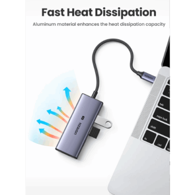 Bộ chuyển đổi đa năng USB-C Ugreen CM500 50629 - <ul> <li data-sourcepos="1:1-1:51">Bộ chuyển đổi đa năng USB-C Ugreen CM500 50629</li> <li>Đầu vào: USB-C Male</li> <li>Đầu ra: 3 x USB 3.0 Female, 1 x HDMI Female</li> <li>Tốc độ truyền dữ liệu: USB 3.0: 5Gbps</li> <li>Độ phân giải HDMI: Lên đến 8K@30Hz hoặc 4K@120Hz</li> <li>Kích thước: 11.5 x 5.5 x 1.5 cm</li> <li>Trọng lượng: 100g</li> </ul>