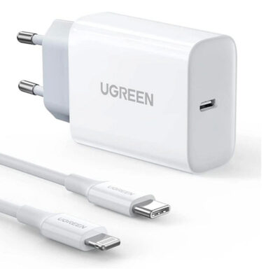 Bộ sạc nhanh 20W UGREEN CD137 cổng ra USB-C Kèm dây C to lightning