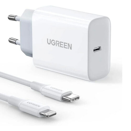 Bộ sạc nhanh 20W UGREEN CD137 cổng ra USB-C Kèm dây C to lightning