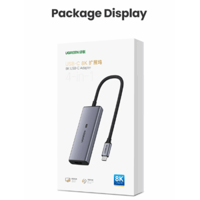 Bộ chuyển đổi đa năng USB-C Ugreen CM500 50629 - <ul> <li data-sourcepos="1:1-1:51">Bộ chuyển đổi đa năng USB-C Ugreen CM500 50629</li> <li>Đầu vào: USB-C Male</li> <li>Đầu ra: 3 x USB 3.0 Female, 1 x HDMI Female</li> <li>Tốc độ truyền dữ liệu: USB 3.0: 5Gbps</li> <li>Độ phân giải HDMI: Lên đến 8K@30Hz hoặc 4K@120Hz</li> <li>Kích thước: 11.5 x 5.5 x 1.5 cm</li> <li>Trọng lượng: 100g</li> </ul>
