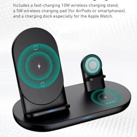 Aukey LC-A3 Đế sạc không dây chuẩn QI 10W - <ul> <li>Model: <strong>Aukey LC-A3</strong></li> <li>Chức năng: sạc không dây</li> <li>Công nghệ: Qi, Sạc nhanh 3.0</li> <li>Đầu vào USB-C: 5V/3A, 9V/2A(Tối đa)</li> <li>Đầu ra không dây đứng: 10W / 7.5W / 5W</li> <li>Đầu ra không dây phụ: 5W</li> <li>Đầu ra USB-A: 5V/1A</li> <li>Kích thước: 19.3 x 9.3 x 13 cm</li> </ul>