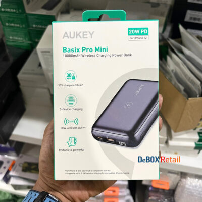 Aukey PB-WL01S - Pin Sạc Dự Phòng Không Dây Basix Pro Mini 10000mAh Wireless 10W, PD 20W & QC 3.0 18W - <ul> <li>Model: Aukey PB-WL01S</li> <li class="irIKAp">Đầu vào: 2 cách Input <ul> <li class="irIKAp">1. MicroUSB QC 3.0 18W: 5V/2A ; 9V/2A</li> <li class="irIKAp">2. USB-C PD 3.0 18W: 5V/3A ; 9V/2A</li> </ul> </li> <li class="irIKAp">Đầu ra: 03 cổng sạc: <ul> <li class="irIKAp">1. Wireless 10W / 7.5W / 5W</li> <li class="irIKAp">2. USB-C PD 3.0 20W: 5V/3A ; 9V/2.22A ; 12V/1.5A</li> <li class="irIKAp">3. USB-A QC 3.0 18W: 5V/2.4A ; 9V/2A ; 12V/1.5A</li> </ul> </li> <li class="irIKAp">Max Power Output: 20W</li> </ul>