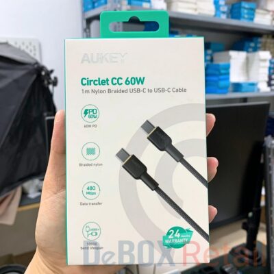 Aukey CB-NCC1 Cáp sạc C to C Hỗ trợ sạc nhanh PD 60W, Bọc nylon siêu bền Dài 1m - <ul> <li>- Model: Aukey CB-NCC1</li> <li>- Tốc độ truyền tải dữ liệu 40MB/S (USB 2.0)</li> <li>- Cổng sạc: USB-C</li> <li>- Chất liệu: Braided nylon</li> <li>- Màu sắc: Đen, trắng</li> <li>- Độ dài: 1m</li> </ul>