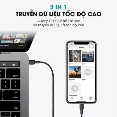 Combo Sạc nhanh Iphone củ sạc Aukey PA-F1S, Dây Sạc Aukey CB-CL2 Dài 2m bện Nylon - <ul> <li>Model : Củ sạc PA-F1S (20W) + Cáp sạc iphone AUKEY - CB-CL2 dài 2m</li> <li>Màu sắc: Đen</li> <li>Nguồn điện vào: AC 100-240V, 50/60Hz 0.5A</li> <li>Nguồn điện ra (USB-C): 5V 3A, 9V 2.22A, 12V 1.67A (Tối đa 20W)</li> <li>Kích thước: 44 x 43 x 28mm</li> </ul>