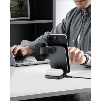 Aukey LC-MC312 - Đế sạc nhanh đa năng không dây hít từ tính 3 trong 1 MagFusion Z Qi2 có thể gập lại - <ul> <li><strong>Model: Aukey LC-MC312</strong></li> <li><strong>Công suất đầu ra</strong>: <ul> <li>Điện thoại: 15W (tối đa)</li> <li>Tai nghe không dây: 5W</li> <li>Đồng hồ thông minh: 3W</li> </ul> </li> <li><strong>Công nghệ sạc</strong>: <ul> <li>Chuẩn sạc không dây: Qi2</li> <li>Sạc nhanh không dây</li> </ul> </li> <li><strong>Nguồn vào</strong>: <ul> <li>Cổng vào: USB-C</li> <li>Điện áp đầu vào: 5V/3A, 9V/2A, 12V/1.5A</li> </ul> </li> </ul>