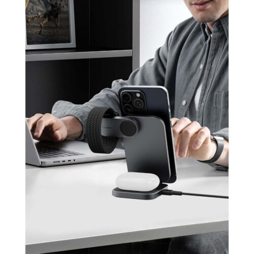 Aukey LC-MC312 - Đế sạc nhanh đa năng không dây hít từ tính 3 trong 1 MagFusion Z Qi2 có thể gập lại - Hình ảnh 2