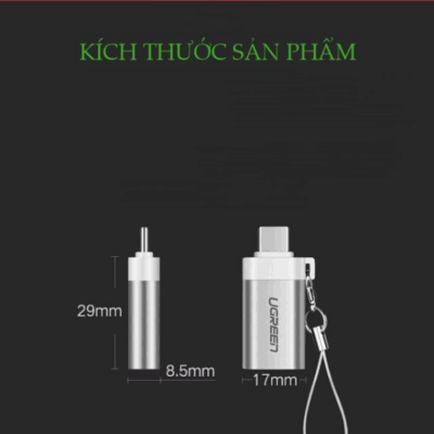 Đầu chuyển đổi USB Type-C sang USB 3.0 Ugreen US270 50283 - <ul> <li><strong>Mã sản phẩm:</strong> Ugreen US270 50283</li> <li><strong>Loại:</strong> Đầu chuyển đổi USB Type-C sang USB 3.0</li> <li><strong>Giao diện:</strong> 1 cổng USB Type-C đực, 1 cổng USB 3.0 Type-A cái</li> <li><strong>Tốc độ truyền dữ liệu:</strong> Lên đến 5Gbps</li> <li><strong>Chất liệu:</strong> Vỏ nhôm cao cấp</li> <li><strong>Màu sắc:</strong> Xám</li> <li><strong>Kích thước:</strong> 28 x 10 x 8 mm</li> <li><strong>Trọng lượng:</strong> 5g</li> <li><strong>Tương thích:</strong> Windows, macOS, Linux, Android</li> </ul>