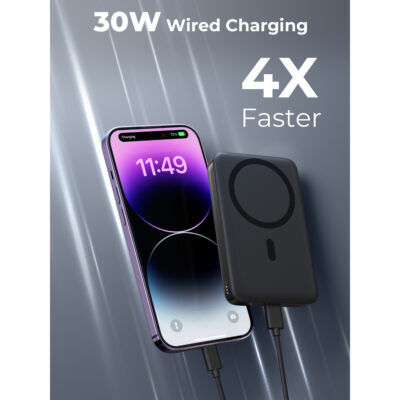 Aukey PB-MS02 - Sạc Không Dây hít từ tính Aukey 10000mAh PD30W QI15W 3in1 Pin sạc nhanh cho iPhone 15 14 13 12 Series - <ul> <li>Model: Aukey PB-MS02</li> <li>Dung lượng: 10000mAh / 38,5Wh</li> <li>Loại pin: Li-Polymer</li> <li>Đầu vào USB-C: 5V 3A / 9V 2A / 12V 1.5A (Tối đa 18W)</li> <li>Đầu ra USB-C: 5V 3A / 9V 3A / 12V 2.5A / 15V 2A (Tối đa 30W)</li> <li>Đầu ra không dây: 15W (Tối đa) / 10 W / 7,5W / 5W</li> <li>Watt-giờ: 38,5Wh</li> <li>Kích thước: 109 x 68 x 19,2mm / 4,29" x 2,68" x 0,75"</li> <li>Trọng lượng: 210g / 7,41oz</li> </ul>
