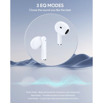 AUKEY EP-M2 Tai Nghe Bluetooth 5.3, Thiết kế Trong suốt, Kháng nước IPX4, 3 Chế độ EQ, Nghe 20 Giờ - <ul> <li>Model: Aukey EP-M2</li> <li>Kết nối: Bluetooth 5.3</li> <li>Kích thước trình điều khiển: 1 x 13 mm / 0,3"</li> <li>Độ nhạy của loa: 105dB ± 3dB</li> <li>Dải tần: 20 Hz - 20 kHz</li> <li>Trở kháng: 32Ω±15%</li> <li>Loại micrô: Micrô MEMS</li> <li>Thời gian sạc lên tới: 1,5 giờ.</li> <li>Thời lượng: tối đa 20 giờ (có hộp đựng)</li> </ul>
