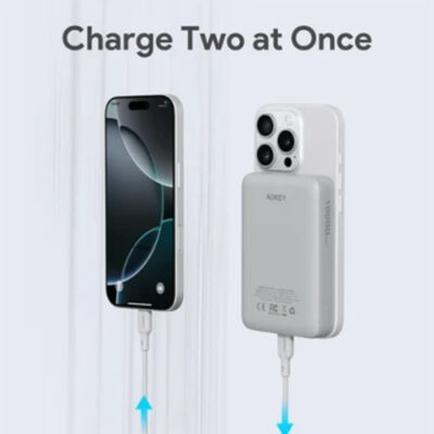 Pin Dự Phòng Aukey Magfusion Slim PB-MS04 10000mAh Công Suất 20W - Pin dự phòng Aukey Magfusion Slim PB-MS04 10.000mAH 20W hỗ trợ nạp năng lượng tối đa với tích hợp sạc không dây 15W và sạc nhanh PD 20W qua cổng USB-C. Mẫu pin dự phòng Aukey này cho phép sạc đồng thời hai thiết bị và hỗ trợ chế độ dòng điện nhỏ cho AirPods, đồng hồ thông minh. Đặc biệt là kiểu dáng gọn nhẹ, cùng hệ thống bảo vệ hỗ trợ sạc ổn định.