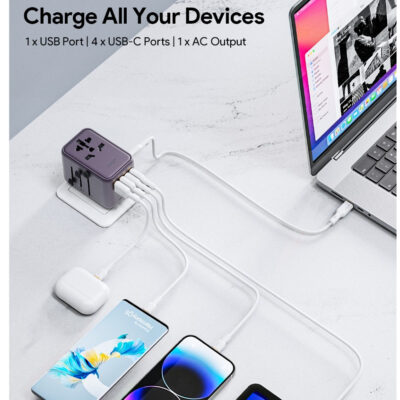 Aukey PA-TA08A 65W Sạc nhanh PPS 45W, PD 30W, USB A + 4 Type C, AC 2500W tương thích 150 Quốc gia - <ul> <li class="irIKAp">Model: Aukey PA-TA08A</li> <li class="irIKAp">Định mức: 100-250VAC, Tối đa 10A, 2500W</li> <li class="irIKAp">Đầu ra cổng đơn tối đa:</li> <li class="irIKAp">USB-C (5): 5V 3A / 9V 3A / 12V 3A / 15V 3A / 20.3V 3.25A (Tối đa 65W)</li> <li class="irIKAp">USB-C (2) / C (3) / C (4): 5V 3A (Tối đa 15W)</li> <li class="irIKAp">USB-A (1): 5V 2.4A (Tối đa 12W)</li> <li class="irIKAp">Đầu ra đa cổng: USB-C (5): 45W</li> <li class="irIKAp">USB-A (1) +USB-C (2)+USB-C (3)+USB-C (4): 15W</li> <li class="irIKAp">Tổng đầu ra DC: 65W</li> </ul>
