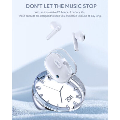 AUKEY EP-M2 Tai Nghe Bluetooth 5.3, Thiết kế Trong suốt, Kháng nước IPX4, 3 Chế độ EQ, Nghe 20 Giờ - <ul> <li>Model: Aukey EP-M2</li> <li>Kết nối: Bluetooth 5.3</li> <li>Kích thước trình điều khiển: 1 x 13 mm / 0,3"</li> <li>Độ nhạy của loa: 105dB ± 3dB</li> <li>Dải tần: 20 Hz - 20 kHz</li> <li>Trở kháng: 32Ω±15%</li> <li>Loại micrô: Micrô MEMS</li> <li>Thời gian sạc lên tới: 1,5 giờ.</li> <li>Thời lượng: tối đa 20 giờ (có hộp đựng)</li> </ul>