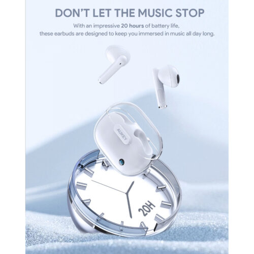 AUKEY EP-M2 Tai Nghe Bluetooth 5.3, Thiết kế Trong suốt, Kháng nước IPX4, 3 Chế độ EQ, Nghe 20 Giờ - Hình ảnh 3