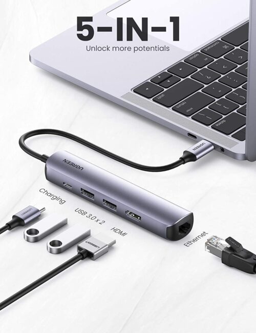 Hub chuyển đổi USB C 5 in 1 Ugreen CM418 10919 - Hình ảnh 2
