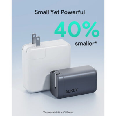 Aukey PA-B6U - Củ sạc nhanh Aukey Omnia II Mix 67W GaN III 3 cổng 2C1A | Công nghệ PD 3.0, PPS 45W, UFCS - <ul> <li class="irIKAp">Model: Aukey PA-B6U</li> <li class="irIKAp">Công nghệ: Apple 2.4A, QC3.0, PD3.0, PD2.0, PPS, UFCS</li> <li class="irIKAp">Đầu vào: 100-240V~1.5A 50/60Hz</li> <li class="irIKAp">Đầu ra USB-C 1/2: 5V/3A, 9V/3A, 12V/3A, 15V/3A, 20V/3.33A (67W), 3.3-11V/5A (PPS)</li> <li class="irIKAp">Đầu ra USB-3(A): 5V/3A, 9V/2A, 12V/2.5A, 20V/1.5A (Tối đa 30W)</li> <li class="irIKAp">Đầu ra USB-C1 + USB-C2: 45W+20W / 35W+30W / 20W+45W / 3.3-11V 3A (PPS)</li> <li class="irIKAp">Đầu ra USB-C1 + USB-A: 45W + 18W</li> <li class="irIKAp">Đầu ra USB-C2 + USB-A: 5V/3A</li> <li class="irIKAp">Đầu ra USB-C1 + USB-C2 + USB-A: 45W+15W (Tối đa 60W)</li> <li class="irIKAp">Công suất đầu ra tối đa: 67W</li> <li class="irIKAp">Kích thước: 6,9 x 0,3,4 x 4cm</li> <li class="irIKAp">Trọng lượng: 120g</li> </ul>