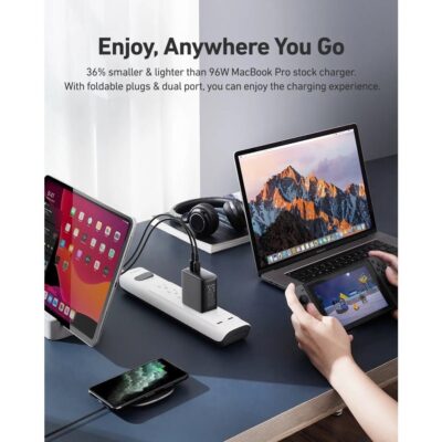 Aukey PA-B6 Củ sạc nhanh Omina 100W 2 cổng công nghệ GaN - <strong>Thông số kỹ thuật</strong> <ul> <li>Model: PA-B6</li> <li>Màu sắc: Đen</li> <li>Công nghệ: Power Delivery 3.0, GaN Power Technology, Dynamic Detect</li> <li>Đầu vào: AC 100–240V 50/60Hz 2.5A</li> <li>Đầu ra USB-C 1/2: (100W Power Delivery) DC 5V 3A, 9V 3A, 12V 3A , 15V 3A, 20V 5A</li> <li>Công suất tối đa: 100W</li> <li>Kích thước: 64 x 62 x 33mm</li> <li>Trọng lượng: 188g</li> </ul> Trong hộp sản phẩm bao gồm: <ul> <li>1 x sản phẩm củ sạc PA-B6</li> <li>1 x sách hướng dẫn</li> </ul>