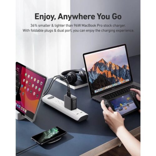 Aukey PA-B6 Củ sạc nhanh Omina 100W 2 cổng công nghệ GaN - Hình ảnh 2