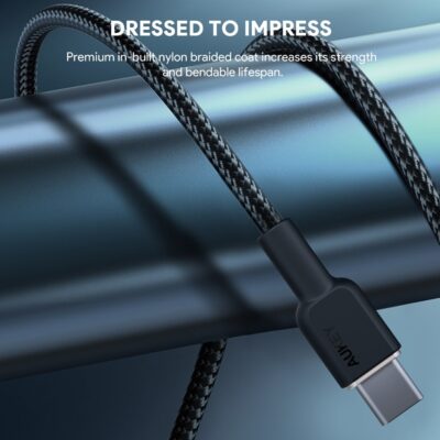 Aukey CB-NCC1 Cáp sạc C to C Hỗ trợ sạc nhanh PD 60W, Bọc nylon siêu bền Dài 1m - <ul> <li>- Model: Aukey CB-NCC1</li> <li>- Tốc độ truyền tải dữ liệu 40MB/S (USB 2.0)</li> <li>- Cổng sạc: USB-C</li> <li>- Chất liệu: Braided nylon</li> <li>- Màu sắc: Đen, trắng</li> <li>- Độ dài: 1m</li> </ul>