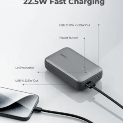 Pin Dự Phòng Sạc Nhanh Aukey Spark Mini PB-Y57 20000mAh - Pin Dự Phòng Sạc Nhanh AUKEY Spark Mini PB-Y57 20000mAh là một sản phẩm tuyệt vời dành cho những người thường xuyên di chuyển và cần một nguồn năng lượng dự trữ lớn. Với dung lượng lớn và công nghệ sạc nhanh hiện đại, sản phẩm này mang đến sự tiện lợi và hiệu quả cho các thiết bị điện tử của bạn.