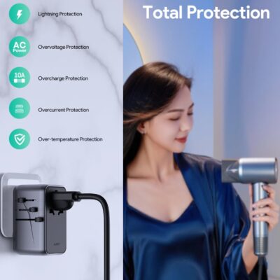 Aukey PA-TA09A Sạc nhanh PPS 65W 1 cổng USB A + 3 cổng Type C max 100W, ổ cắm tải max 2500W - <ul> <li>Model: Aukey PA-TA09</li> <li>Định mức: 100-250VAC, Tối đa 10A, 2500W</li> <li>Đầu ra cổng đơn tối đa:</li> <li>USB-C (3) / USB-C (4): 5V 3A / 9V 3A / 15V 3A / 20V 5A (Tối đa 100W)</li> <li>USB-C (2): 5V 3A / 9V 2A / 12V 1.5A (Tối đa 18W)</li> <li>USB-A (1): 5V 3A 9V 2A 12V 1.5A (Tối đa 18W)</li> <li>Đầu ra đa cổng:</li> <li>USB-C (4)+USB-C (3): 65W+35W (Tối đa 100W)</li> <li>USB-C (4)+USB-C (3)+USB-C (2): 65W+20W+18W (Tối đa 103W)</li> <li>USB-C (4)+USB-C (3)+USB-C (2)+USB-A (1): 65W+20W+5V 3A (C3+A1) (Tối đa 100W)</li> <li>Tổng đầu ra DC: 100W</li> <li>Giao thức sạc nhanh: PD3.0, QC4+, FCP, SCP, AFC. PPS</li> <li>Kích thước: 93 x 51 x 54mm</li> <li>Trọng lượng: 272g</li> </ul> [wpcode id="2387"]