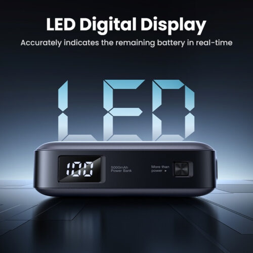 Pin dự phòng tích hợp đầu nối USB-C UGREEN PB503 5000mAh PD 20W, SCP 22,5W Màn hình LED tích hợp giá đỡ - Hình ảnh 5
