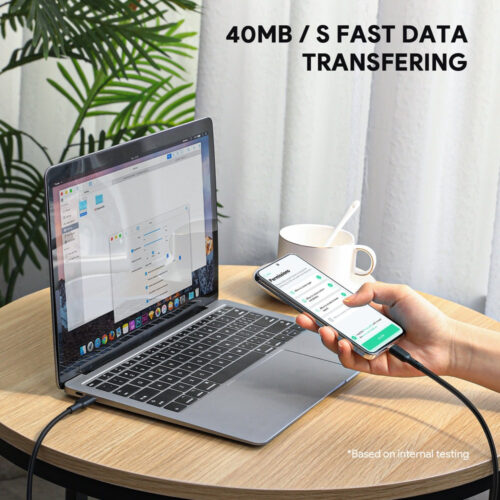 Aukey CB-KCC102 cáp sạc C to C Sạc nhanh PD 100W dài 1.8m Bọc nylon lõi Kevlar - Hình ảnh 5