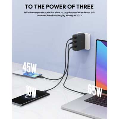 Aukey PA-B7O - Bộ Sạc đa năng du lịch Aukey Omnia II Mix 140W, 3 cổng GaN PD 3.1, tích hợp chân cắm US,UK,EU - <ul> <li class="irIKAp">Model: Aukey PA-B7O</li> <li class="irIKAp">Đầu vào: 110-240V 2A 50 / 60Hz</li> <li class="irIKAp">Đầu ra các cổng</li> <li class="irIKAp">USB-C 1 / 2: 5 ~ 11V / 4.05A (PPS), 5V / 3A, 9V / 3A, 12V / 3A, 15V / 3A, 20V / 5A, 28V / 5A (Tối đa 140W)</li> <li class="irIKAp">USB-A : 5V / 3A, 9V / 3A, 10V / 2,25A, 12V / 1,25A (Tối đa 22,5W)</li> <li class="irIKAp">USB-C1 + USB-C2: 65W + 65W (Tối đa 130W)</li> <li class="irIKAp">USB-C1 / C2 + USB-A: 100W + 22,5W (Tối đa 122,5W)</li> <li class="irIKAp">USB-C1 + USB-C2 + USB-A: 65W + 45W + 18W (Tối đa 128W)</li> <li class="irIKAp">Tổng công suất: 140W</li> <li class="irIKAp">Kích thước: 6,4 x 7,95 x 3,2cm</li> <li class="irIKAp">Trọng lượng: 268g</li> </ul>