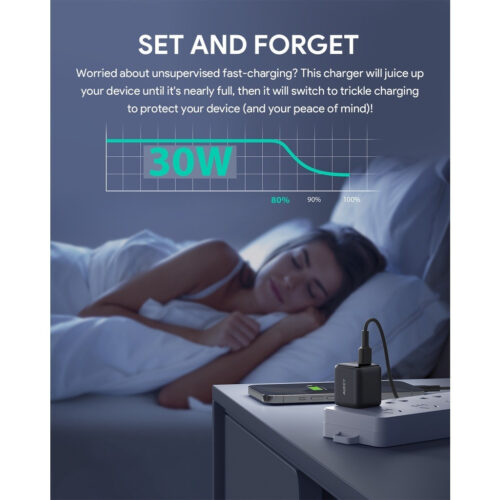 Aukey PA-B1L - Củ sạc nhanh AUKEY 30W Omnia™ II Gan USB C PD 3.0 PPS cho iP 15 14 13 12 11 Series - Hình ảnh 6