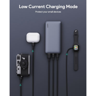 Aukey PB-Y43 - Pin sạc dự phòng Aukey Sprint X 20000mAh 65W Hỗ trợ PD/QC 3.0 PPS 5A, LED hiển thị, sạc nhỏ giọt - <ul> <li class="irIKAp">Model: Aukey PB-Y43</li> <li class="irIKAp">Dung lượng: 20.000mAh/74Wh</li> <li class="irIKAp">Loại pin: Li-Polymer</li> <li class="irIKAp">Cổng USB: 2*USB-C + 1*USB-A</li> <li class="irIKAp">Đầu vào USB-1 (C): 5V 3A / 9V 3A / 12V 3A / 15V 3A / 20V 3.25A (Tối đa 65W)</li> <li class="irIKAp">Đầu ra USB-1 (C): 5V 3A / 9V 3A / 12V 3A / 15V 3A / 20V 3.25A (Tối đa 65W) / 3.3-11V 5A (PPS)</li> <li class="irIKAp">Đầu ra USB-2 (C): 5V 3A / 9V 3A / 12V 25A (30W) / 3.3-TIV 3A (PPS)</li> <li class="irIKAp">Đầu ra USB-3 (A): 5V 3A / 9V 2A / 12V 1.5A (18W)</li> <li class="irIKAp">USB-1 (C) + USB-2 (C) / 3(A): 45W+20W / 18W</li> <li class="irIKAp">USB-1 (C) + (USB-2 (C)+USB-3 (A)): 45W+15W</li> <li class="irIKAp">Công suất tối đa: 65W</li> <li class="irIKAp">Kích thước: 156*73*25mm</li> <li class="irIKAp">Trọng lượng: 390g</li> </ul>