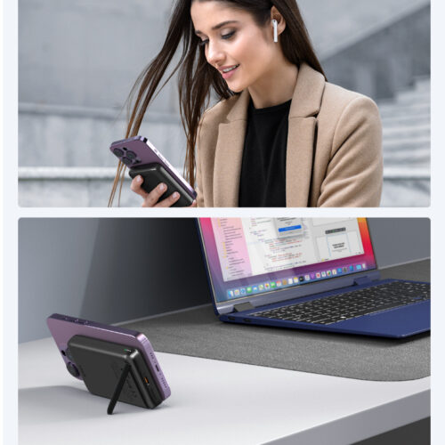 Aukey PB-MS02 - Sạc Không Dây hít từ tính Aukey 10000mAh PD30W QI15W 3in1 Pin sạc nhanh cho iPhone 15 14 13 12 Series - Hình ảnh 4