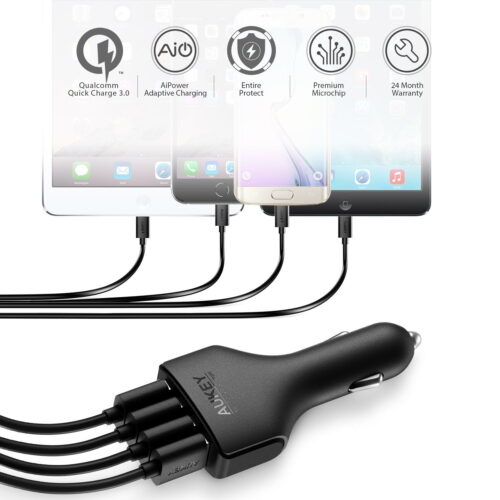 Aukey CC-T9 Sạc Ô Tô 4 cổng Quick Charge 3.0- 55W - Hình ảnh 6