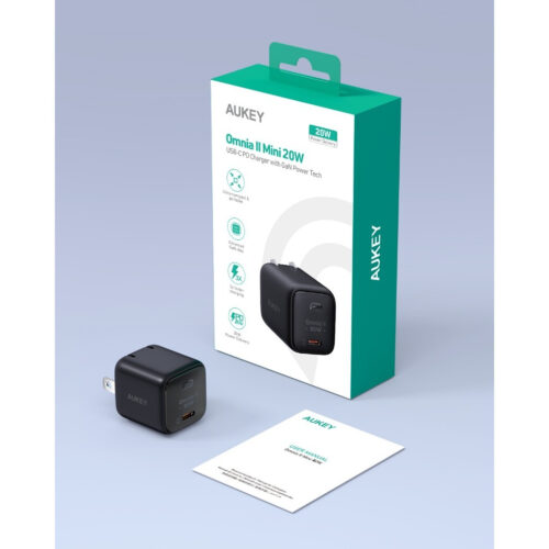 Aukey PA-B1T Củ sạc nhanh 20W Omnia II Mini Gan USB-C PD&QC 3.0 cho iPhone Samsung Huawei Xiaomi - Hình ảnh 8