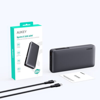 Aukey PB-Y43 - Pin sạc dự phòng Aukey Sprint X 20000mAh 65W Hỗ trợ PD/QC 3.0 PPS 5A, LED hiển thị, sạc nhỏ giọt - <ul> <li class="irIKAp">Model: Aukey PB-Y43</li> <li class="irIKAp">Dung lượng: 20.000mAh/74Wh</li> <li class="irIKAp">Loại pin: Li-Polymer</li> <li class="irIKAp">Cổng USB: 2*USB-C + 1*USB-A</li> <li class="irIKAp">Đầu vào USB-1 (C): 5V 3A / 9V 3A / 12V 3A / 15V 3A / 20V 3.25A (Tối đa 65W)</li> <li class="irIKAp">Đầu ra USB-1 (C): 5V 3A / 9V 3A / 12V 3A / 15V 3A / 20V 3.25A (Tối đa 65W) / 3.3-11V 5A (PPS)</li> <li class="irIKAp">Đầu ra USB-2 (C): 5V 3A / 9V 3A / 12V 25A (30W) / 3.3-TIV 3A (PPS)</li> <li class="irIKAp">Đầu ra USB-3 (A): 5V 3A / 9V 2A / 12V 1.5A (18W)</li> <li class="irIKAp">USB-1 (C) + USB-2 (C) / 3(A): 45W+20W / 18W</li> <li class="irIKAp">USB-1 (C) + (USB-2 (C)+USB-3 (A)): 45W+15W</li> <li class="irIKAp">Công suất tối đa: 65W</li> <li class="irIKAp">Kích thước: 156*73*25mm</li> <li class="irIKAp">Trọng lượng: 390g</li> </ul>