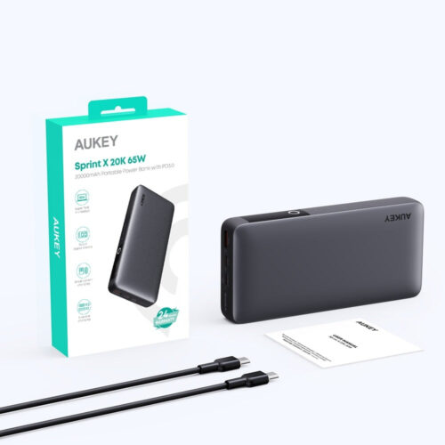 Aukey PB-Y43 - Pin sạc dự phòng Aukey Sprint X 20000mAh 65W Hỗ trợ PD/QC 3.0 PPS 5A, LED hiển thị, sạc nhỏ giọt - Hình ảnh 7