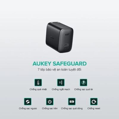 Combo Sạc nhanh Iphone củ sạc Aukey PA-F1S, Dây Sạc Aukey CB-CL2 Dài 2m bện Nylon - <ul> <li>Model : Củ sạc PA-F1S (20W) + Cáp sạc iphone AUKEY - CB-CL2 dài 2m</li> <li>Màu sắc: Đen</li> <li>Nguồn điện vào: AC 100-240V, 50/60Hz 0.5A</li> <li>Nguồn điện ra (USB-C): 5V 3A, 9V 2.22A, 12V 1.67A (Tối đa 20W)</li> <li>Kích thước: 44 x 43 x 28mm</li> </ul>