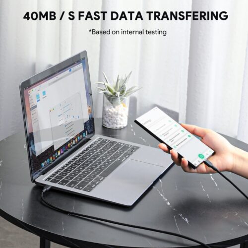 Aukey CB-NCC1 Cáp sạc C to C Hỗ trợ sạc nhanh PD 60W, Bọc nylon siêu bền Dài 1m - Hình ảnh 2