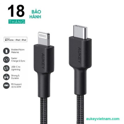 Combo Sạc nhanh PD 20W AUKEY chính hãng gồm củ PA-F1S và dây sạc USB C-Lghtng dài 1,2m CB-CL2 dài 2m phù hợp cho iP12,13,14 - Combo PA-F1S và cáp CB-CL3 Bộ sạc nhanh cho Iphone <ul> <li>Thương hiệu phụ kiện công nghệ Aukey đến từ Đức</li> <li>Sạc nhanh Power Delivery 20W</li> <li>Cáp Type C to lightning CB-CL3</li> <li>Sạc tối đa công suất đồng thời 2 thiết bị</li> <li>Công nghệ sạc Aukey Safe-Guard – An toàn, toàn diện</li> <li>Tương thích với mọi thiết bị USB C</li> <li>Siêu nhỏ gọn – Nhỏ hơn 30%</li> <li>Thiết kế chân gập thông minh, tiện lợi</li> <li>Màu sắc: Đen</li> <li><strong>Bảo hành chính hãng 18 tháng, 1 đổi 1 không qua sửa chữa</strong></li> </ul>