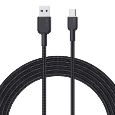 Aukey CB-NAC2 - Cáp A - C bọc dù 1,8m, màu đen