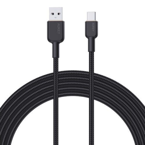 Aukey CB-NAC2 - Cáp A - C bọc dù 1,8m, màu đen