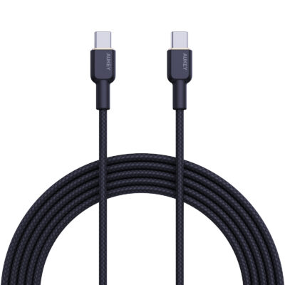Aukey CB-NCC1 Cáp sạc C to C Hỗ trợ sạc nhanh PD 60W, Bọc nylon siêu bền Dài 1m