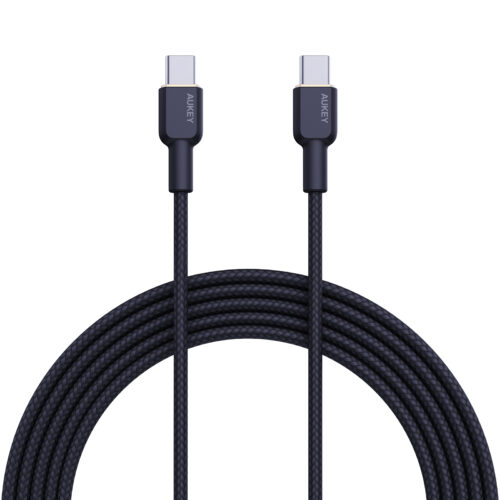 Aukey CB-NCC1 Cáp sạc C to C Hỗ trợ sạc nhanh PD 60W, Bọc nylon siêu bền Dài 1m