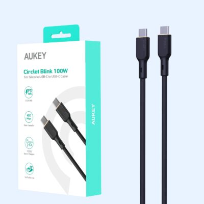 Aukey CB-SCC101 - Cáp C to C silicone 100W 1m - <ul> <li>Aukey CB-SCC101 - Cáp C to C silicone 100W 1m</li> <li><strong>Loại cáp:</strong> USB Type-C sang Type-C</li> <li><strong>Công suất:</strong> 100W (5A)</li> <li><strong>Tốc độ truyền dữ liệu:</strong> 480Mbps</li> <li><strong>Chiều dài:</strong> 1 mét</li> <li><strong>Màu sắc:</strong> Đen, Trắng, Hồng</li> <li><strong>Chất liệu vỏ:</strong> Silicone</li> </ul>