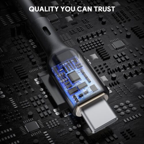 Aukey CB-SCC241 - Cáp C to C silicone 240W 1m, màu đen - Hình ảnh 9