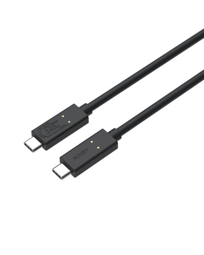 Aukey CB-TCC241 - Cáp USB-IF Aukey thế hệ thứ 3 với USB 4.0 hỗ trợ 8k/60Hz, PD 240W, truyền data 40Gbps - <ul> <li>Aukey CB-TCC241 - Cáp USB-IF Aukey thế hệ thứ 3</li> <li><strong>Loại cáp:</strong> USB Type-C sang Type-C</li> <li><strong>Công suất:</strong> 240W (5A)</li> <li><strong>Tốc độ truyền dữ liệu:</strong> 40Gbps (USB 4.0)</li> <li><strong>Chiều dài:</strong> 1 mét, 1.8 mét</li> <li><strong>Màu sắc:</strong> Đen</li> <li><strong>Chất liệu vỏ:</strong> Nylon bện</li> </ul>