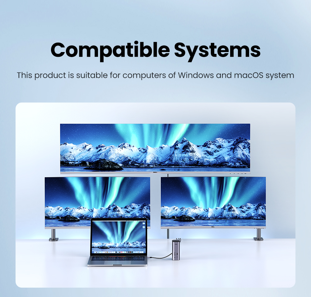 Dock chuyển đổi USB C 12 in 1 Ugreen CM555 90325 - <ul> <li>Tên sản phẩm: Dock chuyển đổi USB C 12 in 1 Ugreen CM555 90325</li> <li>Cổng kết nối:2 cổng HDMI <ul> <li>1 cổng DisplayPort</li> <li>1 cổng USB-C</li> <li>3 cổng USB-A</li> <li>1 cổng Gigabit Ethernet</li> <li>1 khe cắm thẻ nhớ SD/TF</li> <li>1 cổng Jack tai nghe 3.5mm</li> </ul> </li> <li>Hỗ trợ độ phân giải: 4K UHD (3840x2160) 60Hz</li> <li>Tốc độ truyền dữ liệu: Lên đến 10Gbps</li> <li>Sạc nguồn: Lên đến 100W</li> <li>Kích thước: 320mm x 260mm x 60mm</li> <li>Trọng lượng: 998g</li> </ul>