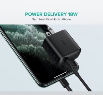 Combo Sạc nhanh PD 20W AUKEY chính hãng gồm củ PA-F1S và dây sạc USB C-Lghtng dài 1,2m CB-CL2 dài 2m phù hợp cho iP12,13,14 - Combo PA-F1S và cáp CB-CL3 Bộ sạc nhanh cho Iphone <ul> <li>Thương hiệu phụ kiện công nghệ Aukey đến từ Đức</li> <li>Sạc nhanh Power Delivery 20W</li> <li>Cáp Type C to lightning CB-CL3</li> <li>Sạc tối đa công suất đồng thời 2 thiết bị</li> <li>Công nghệ sạc Aukey Safe-Guard – An toàn, toàn diện</li> <li>Tương thích với mọi thiết bị USB C</li> <li>Siêu nhỏ gọn – Nhỏ hơn 30%</li> <li>Thiết kế chân gập thông minh, tiện lợi</li> <li>Màu sắc: Đen</li> <li><strong>Bảo hành chính hãng 18 tháng, 1 đổi 1 không qua sửa chữa</strong></li> </ul>