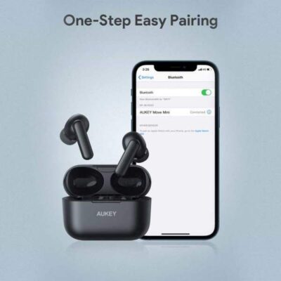 Aukey EP-M1 Tai nghe true wireless chống nước IPX4 - THÔNG SỐ KỸ THUẬT <ul> <li>Màu sắc: Đen, Trắng</li> <li>Kết nối: Bluetooth 5.0</li> <li>Kích thước trình điều khiển: 1 x 10 mm / 0,3"</li> <li>Độ nhạy của loa: 101dB ± 3dB</li> <li>Dải tần: 20 Hz - 20 kHz</li> <li>Trở kháng: 32 ôm</li> <li>Loại micrô: Micrô MEMS</li> <li>Độ nhạy của micrô: -42dB ± 3dB</li> <li>Dải tần của micrô: 100 Hz - 10 kH</li> <li>Thời gian sạc lên tới: 2,5 giờ.</li> <li>Thời lượng: tối đa 30 giờ (có hộp đựng)</li> </ul> Tai nghe Fullbox bao gồm : <ul> <li>1 x Tai nghe không dây AUKEY EP-M1</li> <li>1 x Hộp sạc</li> <li>Ba cặp khuyên tai (S / M / L)</li> <li>1 x Cáp USB-C</li> <li>1 x Hướng dẫn sử dụng</li> <li>1 x Hướng dẫn Bắt đầu Nhanh</li> </ul>