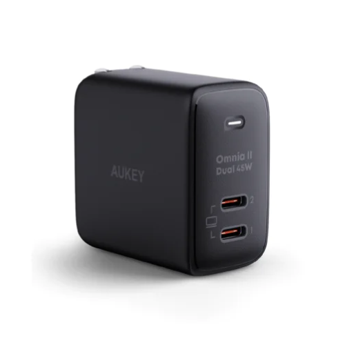 Aukey PA-B4T Củ sạc nhanh 2 cổng, chấu gập PD 45W Aukey PA-B4T Củ sạc nhanh 2 cổng, chấu gập PD 45W