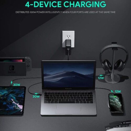 Aukey PA-B7 Củ sạc GaN 4 cổng hỗ trợ QC3.0 và PD100W - Hình ảnh 4