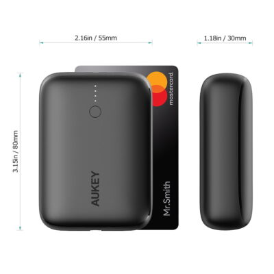 Aukey TK-2 Bộ Bundle ON-THE-GO 3 trong 1 - Bộ Bundle ON-THE-GO Aukey TK-2 3 trong 1 gồm: củ sạc Aukey 20W, cáp sạc AUKEY C-Lightning, pin dự phòng AUKEY 10.000 mAh. Màu sắc: Đen <strong>Củ sạc AUKEY 20W</strong> <ul> <li>Công nghệ: Power Delivery 3.0</li> <li>Nguồn vào: AC 100–240V, 50/60Hz 0.6A Nguồn ra (USB-C): – Power Delivery 3.0: 5V 3A / 9V 2.22A – Quick Charge 2.0: 5V 3A / 9V 2A / 12V 1.5A</li> <li>Công suất tối đa: 20W</li> <li>Kích thước: 28.8 x 28.8 x 30.5mm</li> <li>Trọng lượng: 33g</li> </ul> <strong>Cáp sạc AUKEY C-Lightning</strong> <ul> <li>Cáp sạc nhanh C to Lightning cho các sản phẩm Apple</li> <li>Chứng nhận MFi của Apple</li> <li>Hỗ trợ công nghệ sạc nhanh Power Delivery (PD)</li> <li>Chất liệu: Siêu bền Nylon</li> <li>Output: 5V/3A – 9V/3A</li> </ul> <strong>Pin dự phòng AUKEY 10.000 mAh</strong> <ul> <li>Dung lượng: 10000mAh / 37Wh</li> <li>Công nghệ: USB Power Delivery 3.0, Qualcomm Quick Charge 3.0</li> <li>USB-C Input/Output: (Power Delivery 3.0) DC 5V 2.4A / 9V 2A / 12V 1.5A USB-A Output: (Quick Charge 3.0) DC 5V 2.4A / 9V 2A / 12V 1.5A</li> <li>Công suất nguồn ra: 22.5W</li> <li>Kích thước: 27.0 x 57.7 x 80.5mm</li> <li>Trọng lượng: 174g</li> </ul>